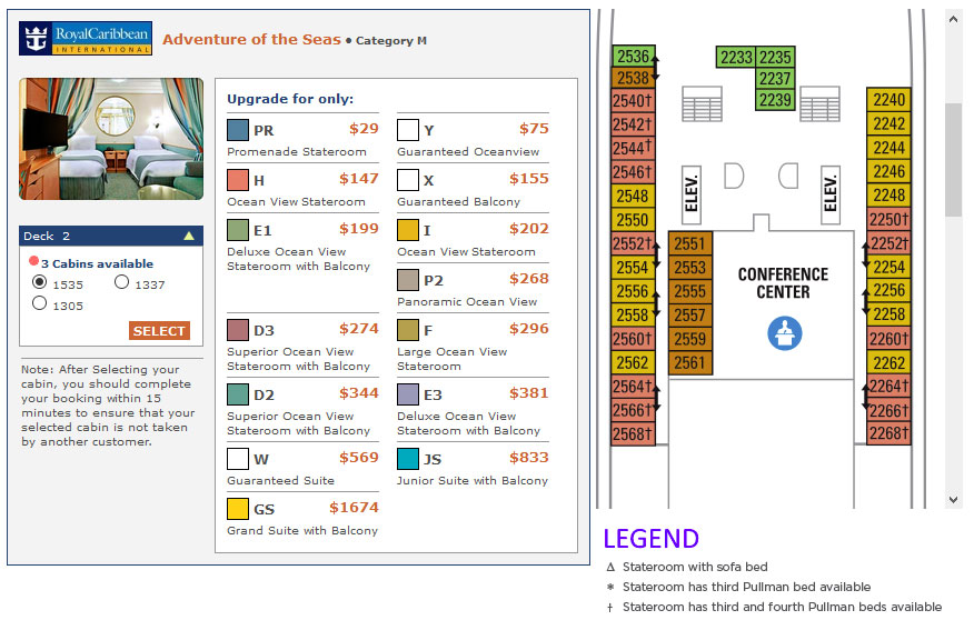 Cabin Selection